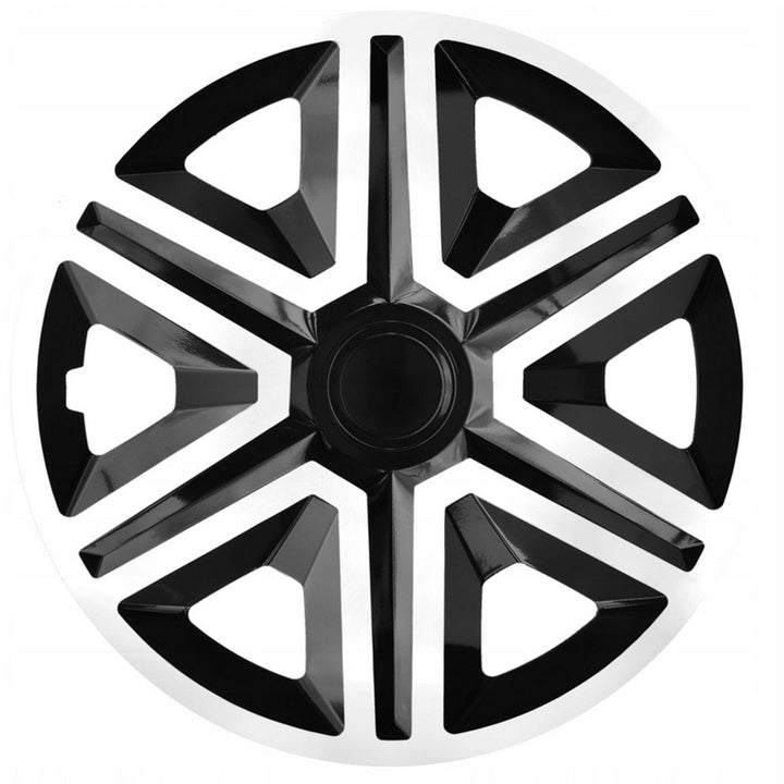 Sæt med 16" ACTION Doublecolor hvid/sort hjulkapsler, 4 stk.