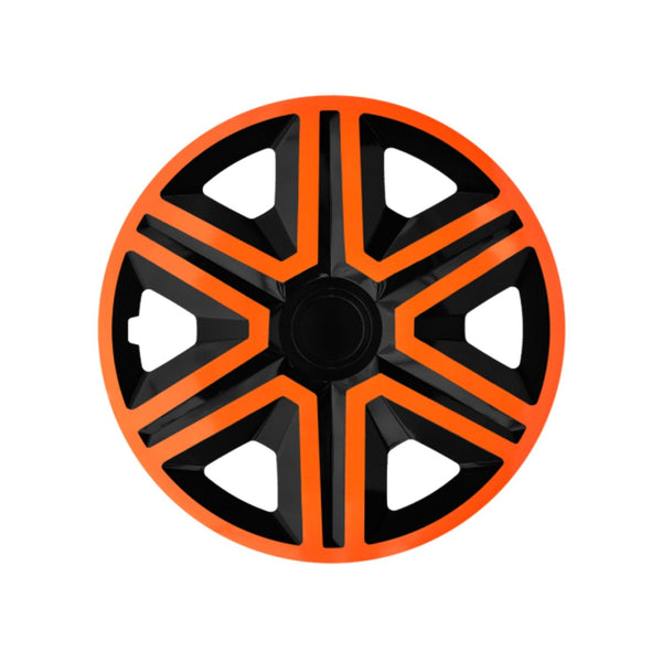 16" NRM ACTION DOUBLECOLOR ORANGE BLACK orange-sorte hjulkapsler – 4 stk.