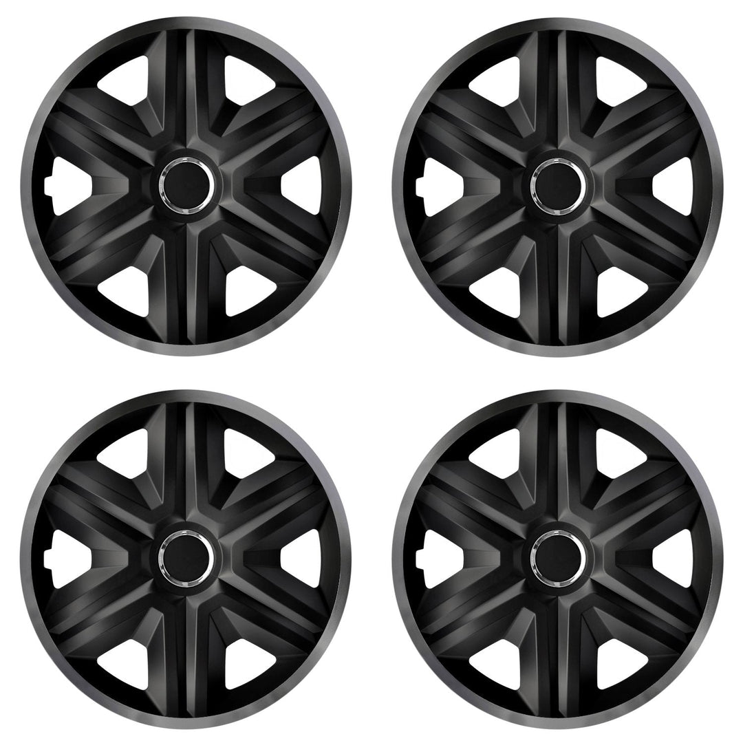 16" NRM FAST LUX GRAPHITE hjulkapsler, grafit-sorte, 4 stk.