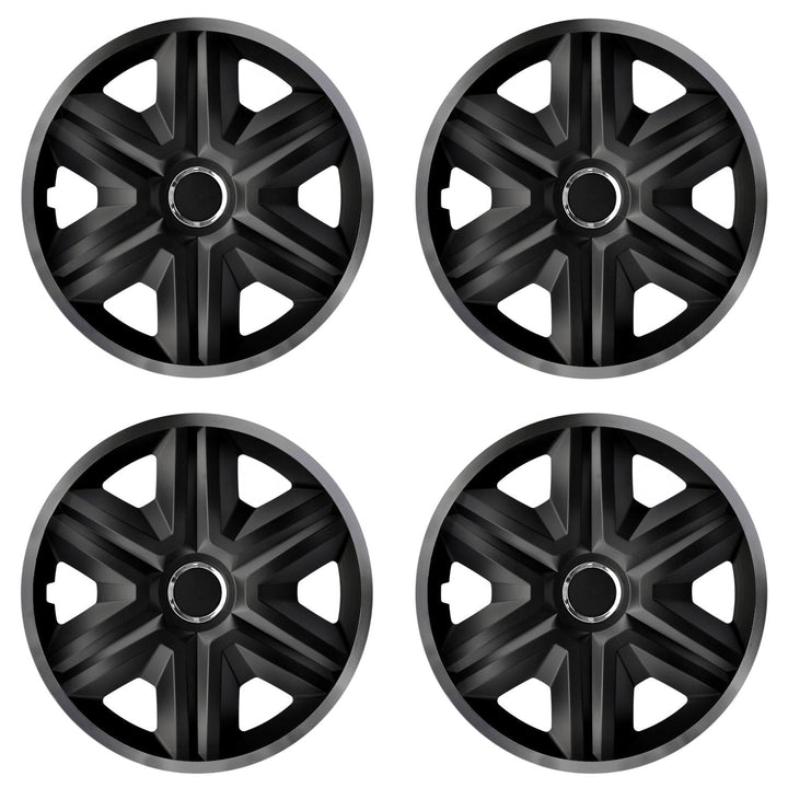 16" NRM FAST LUX GRAPHITE hjulkapsler, grafit-sorte, 4 stk.