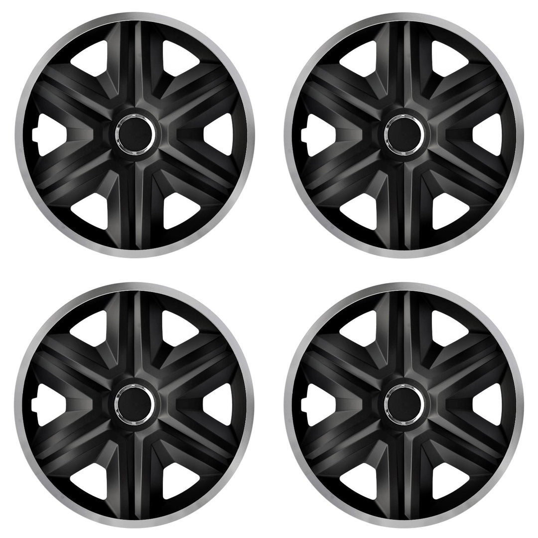 16" NRM FAST LUX SILVER sølv-sorte hjulkapsler, 4 stk.