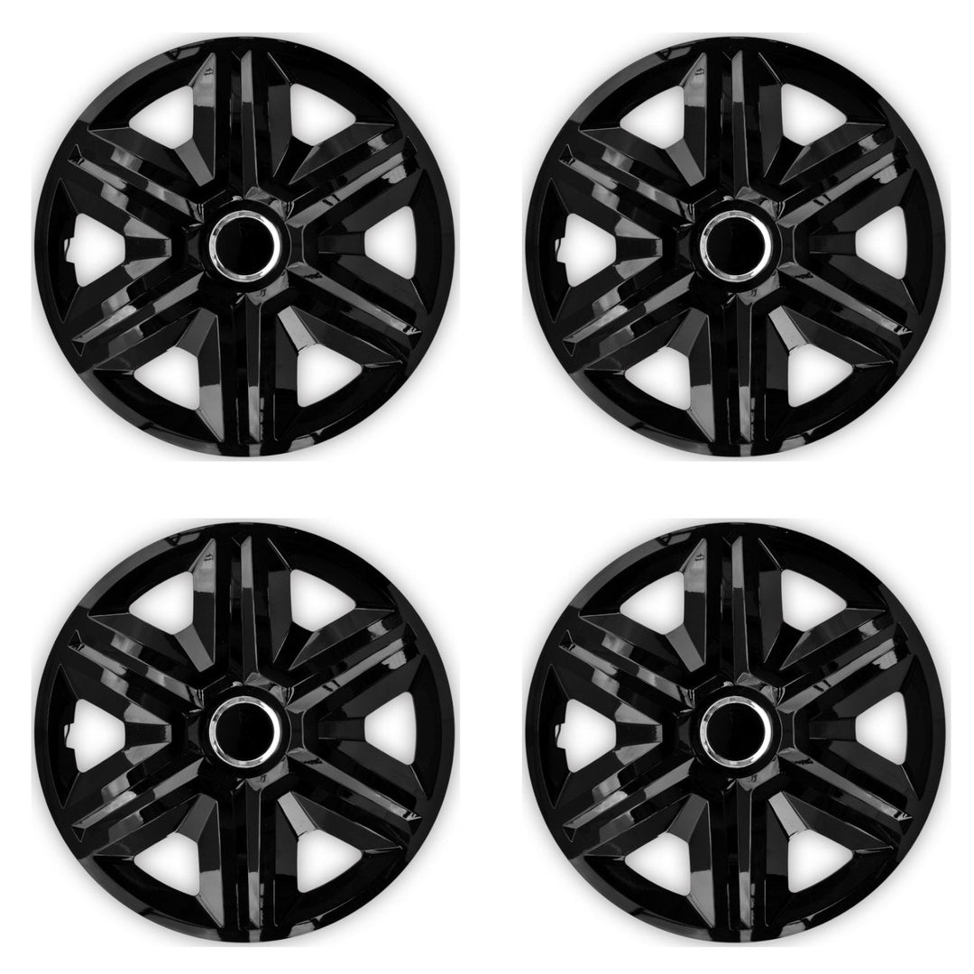 14" NRM FAST BLACK LAKIEROWANE hjulkapsler, sorte, 4 stk.