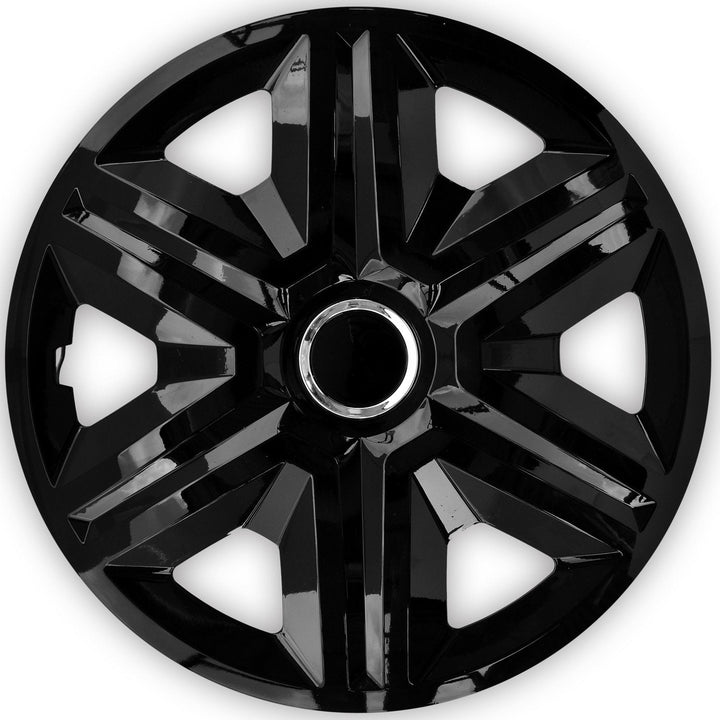 14" NRM FAST BLACK LAKIEROWANE hjulkapsler, sorte, 4 stk.