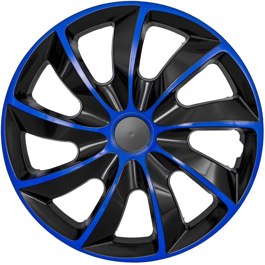 NRM QUAD BICOLOR BLUE BLACK hjulkapsler, blå-sorte, 15" sæt