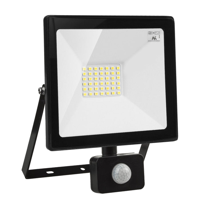 LED-projektør med bevægelsessensor Maclean, slim 30W, 2400lm, varm hvid farve (3000K), IP44, MCE630 WW PIR