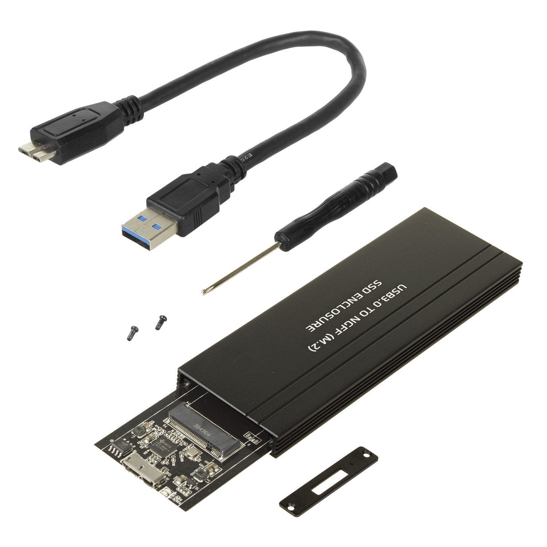 Maclean-diskkabinet, SSD M.2, NGFF, USB 3.0, størrelser 2230/2240/2260/2280, aluminiumskabinet, MCE582