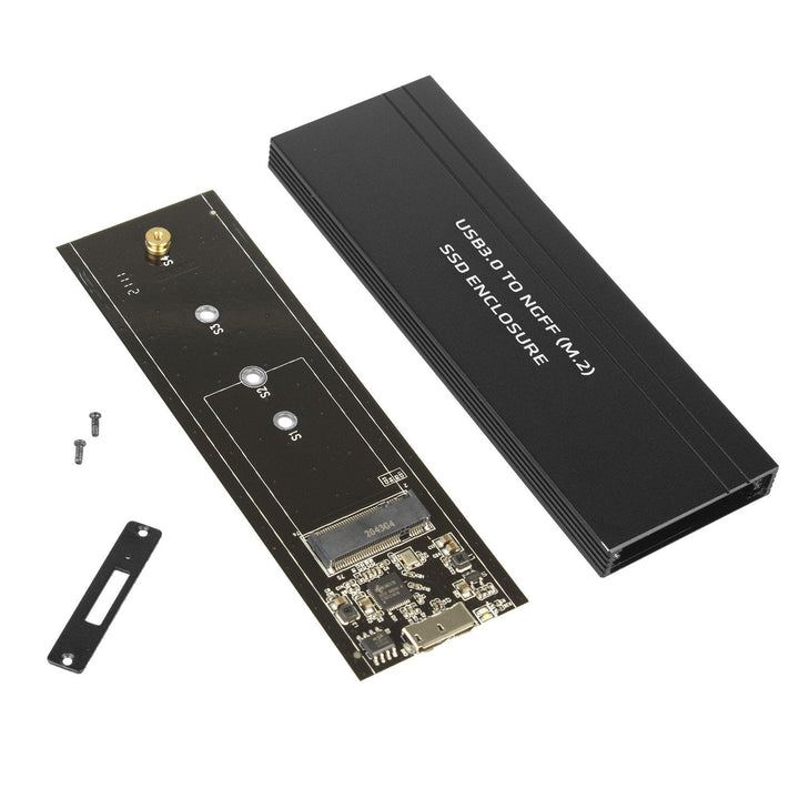 Maclean-diskkabinet, SSD M.2, NGFF, USB 3.0, størrelser 2230/2240/2260/2280, aluminiumskabinet, MCE582