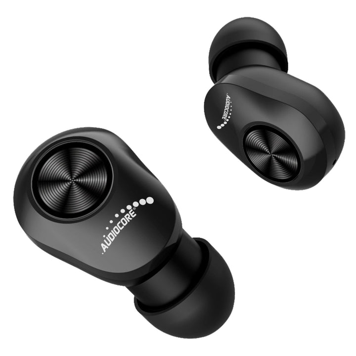 Audiocore TWS BT 5.1 øretelefoner med 300 mAh opladningsstation, 30 mAh øretelefoner, sort AC580