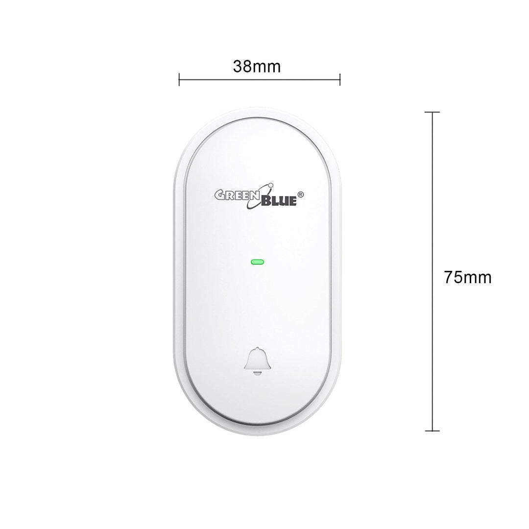 GreenBlue kinetisk transmitterknap, passer til GB210-klokke, batterifri, hvid, GB348