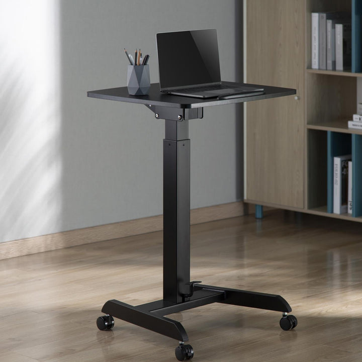 Maclean skrivebord til bærbar computer, højdejusterbar, til stående og siddende arbejde, maks. højde 113 cm, MC-892B