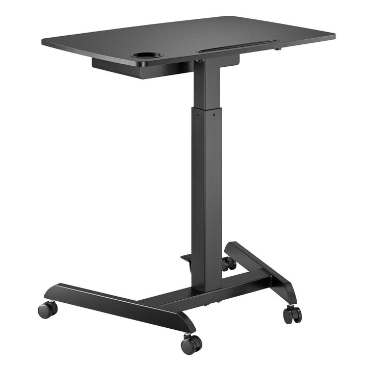Maclean skrivebord til bærbar computer, højdejusterbar, med skuffe, sort, til stående og siddende arbejde, maks. højde 113 cm - 8 kg maks., MC-903B