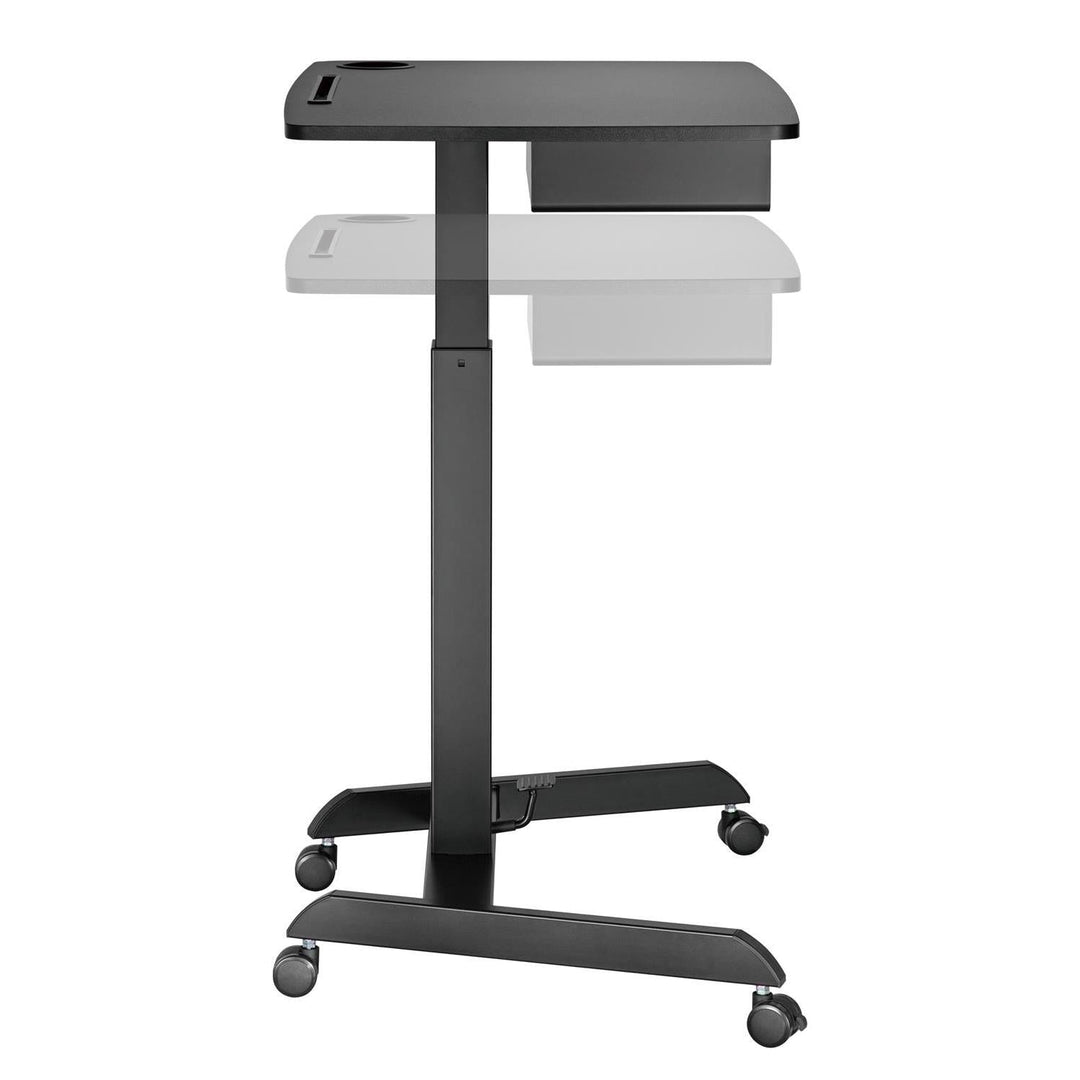 Maclean skrivebord til bærbar computer, højdejusterbar, med skuffe, sort, til stående og siddende arbejde, maks. højde 113 cm - 8 kg maks., MC-903B