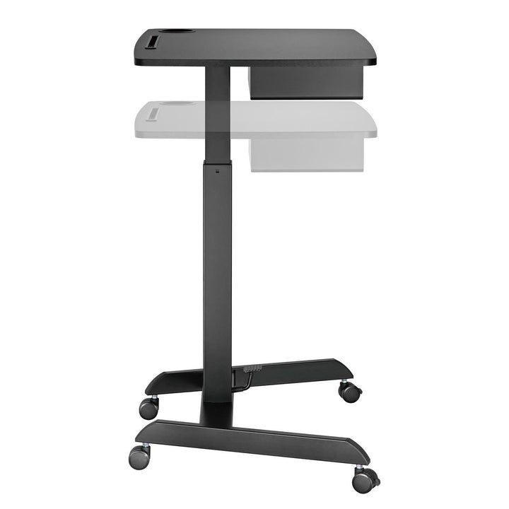 Maclean skrivebord til bærbar computer, højdejusterbar, med skuffe, sort, til stående og siddende arbejde, maks. højde 113 cm - 8 kg maks., MC-903B