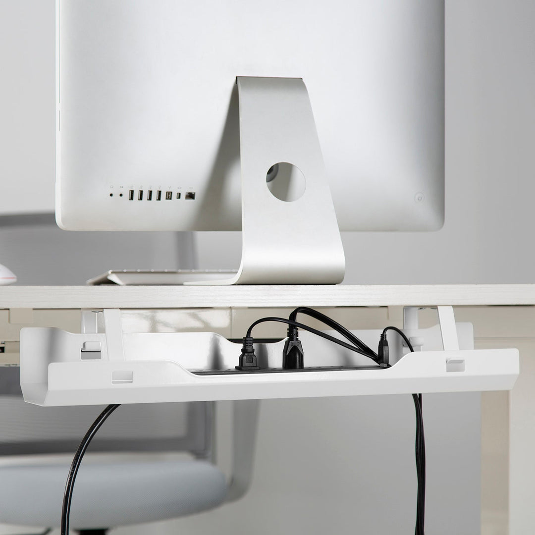 Ergo Office hvid kabel- og ledningsholder til under skrivebordet ER-431 W