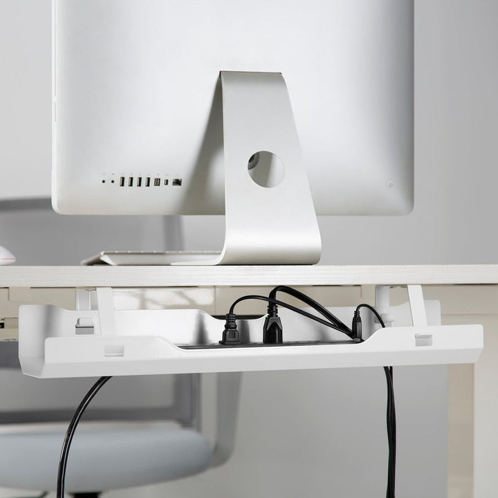 Ergo Office hvid kabel- og ledningsholder til under skrivebordet ER-431 W