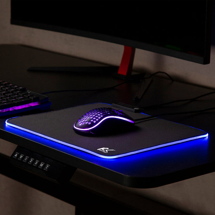 Gaming-musemåtte med RGB LED-belysning NanoRS, 300 x 250 x 4 mm, RS704