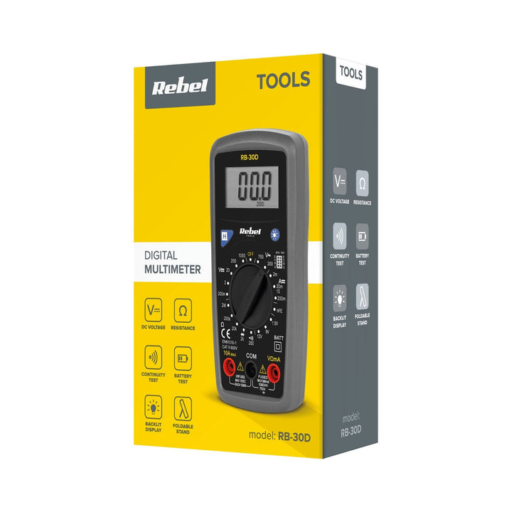 Rebel Tools RB-30D universal måler inkluderer målekabler