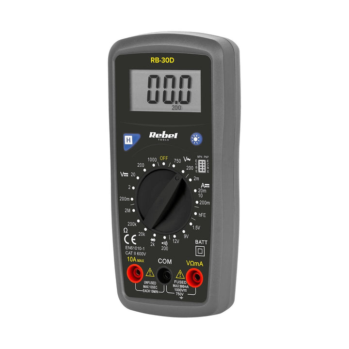 Rebel Tools RB-30D universal måler inkluderer målekabler
