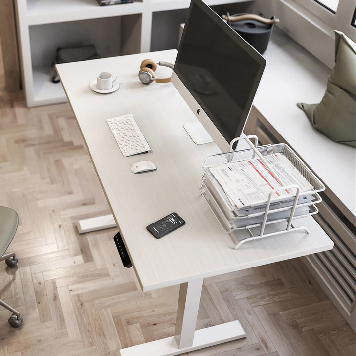 Elektrisk skrivebord med højdejustering Ergo Office, gråt, maks. højde 123 cm, 80 kg – uden bordplade, til stående og siddende arbejde, ER-433