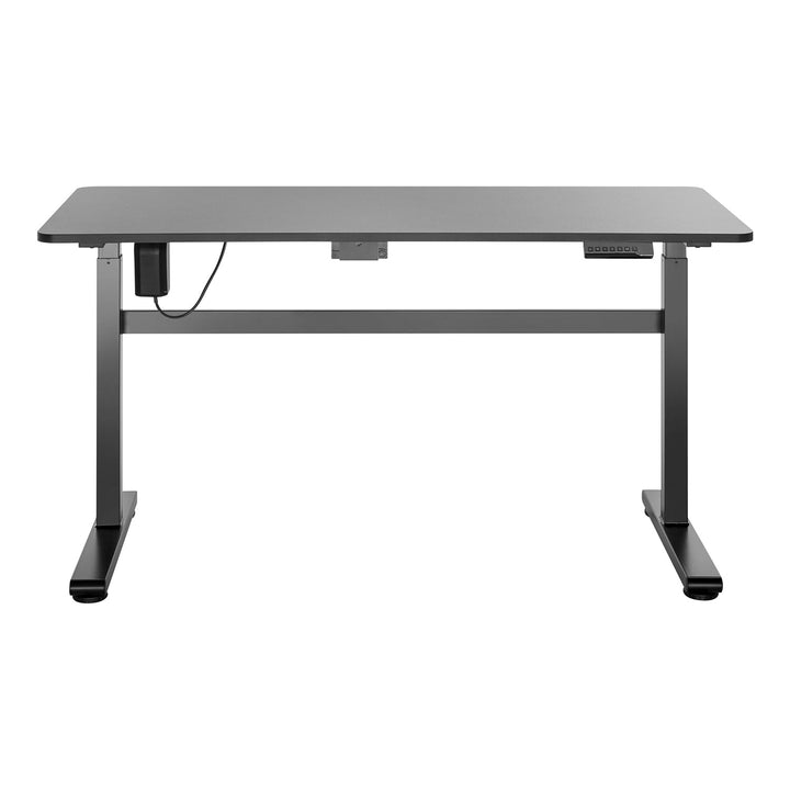 Ergo Office elektrisk skrivebord, højdejustering, grå, maks. højde 118 cm, 50 kg – med bordplade til stående og siddende arbejde, ER-434