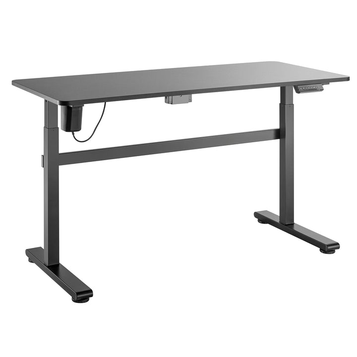 Ergo Office elektrisk skrivebord, højdejustering, grå, maks. højde 118 cm, 50 kg – med bordplade til stående og siddende arbejde, ER-434