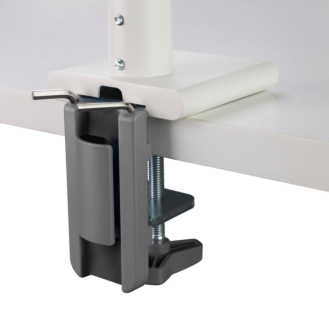 Ergo Office monitorholder, premium med gasfjeder, dobbeltarm, 17"-32" 9 kg, hvid, ER-437
