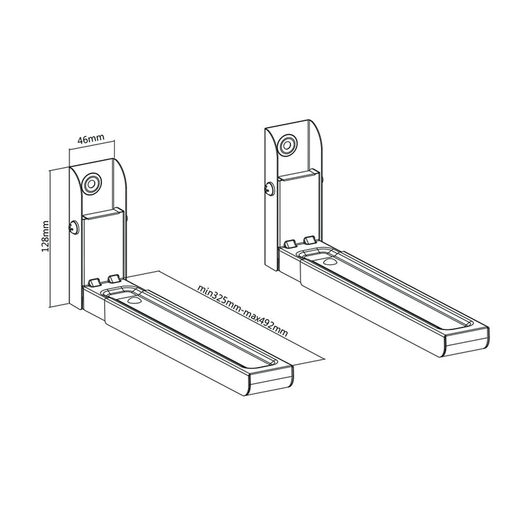 Maclean mikroovnsstativ, sammenklappelig, op til 30 kg, hvid MC-915 W