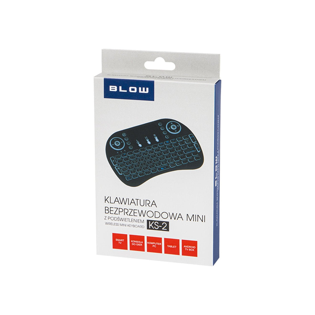 Blow KS-2 mini trådløst tastatur med baggrundsbelysning og touchpad