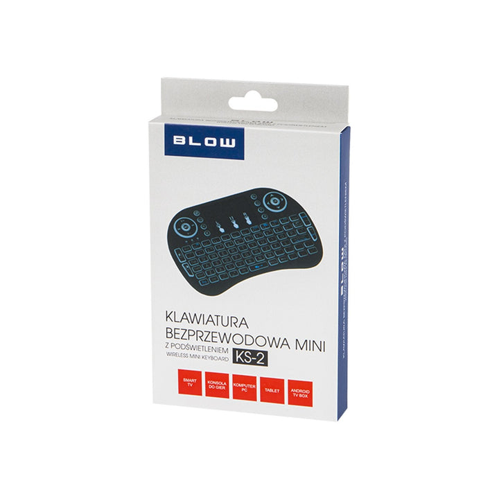 Blow KS-2 mini trådløst tastatur med baggrundsbelysning og touchpad