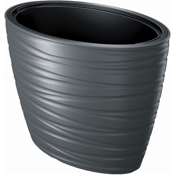 Blomsterpotte med indsats Prosperplast Maze antracit oval DBMZE600-S433