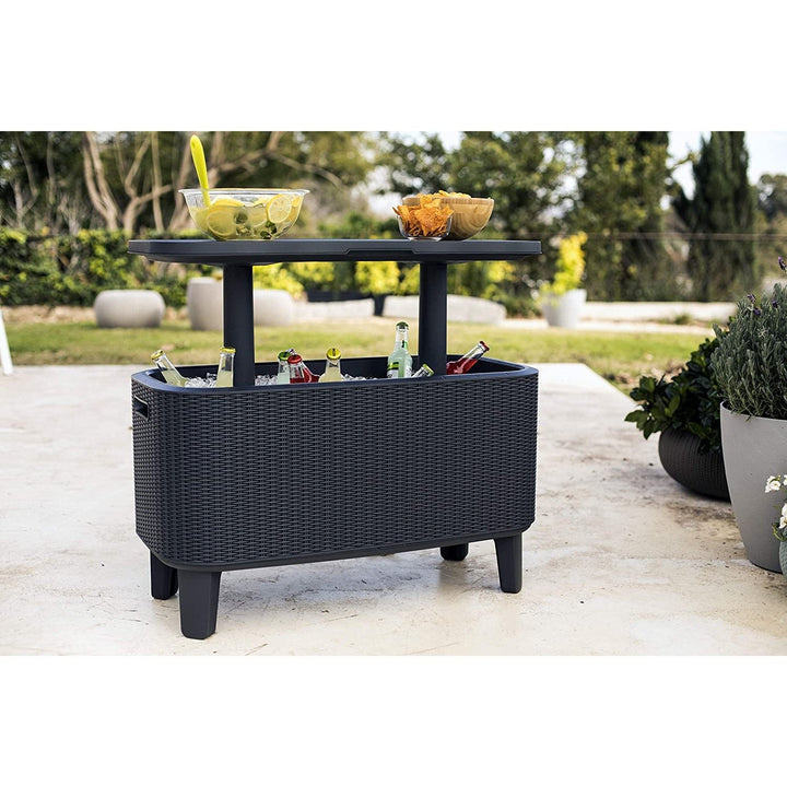 Keter 2-i-1 havebar, bord, bar med kølebeholder Bevy Cool Bar Rattan