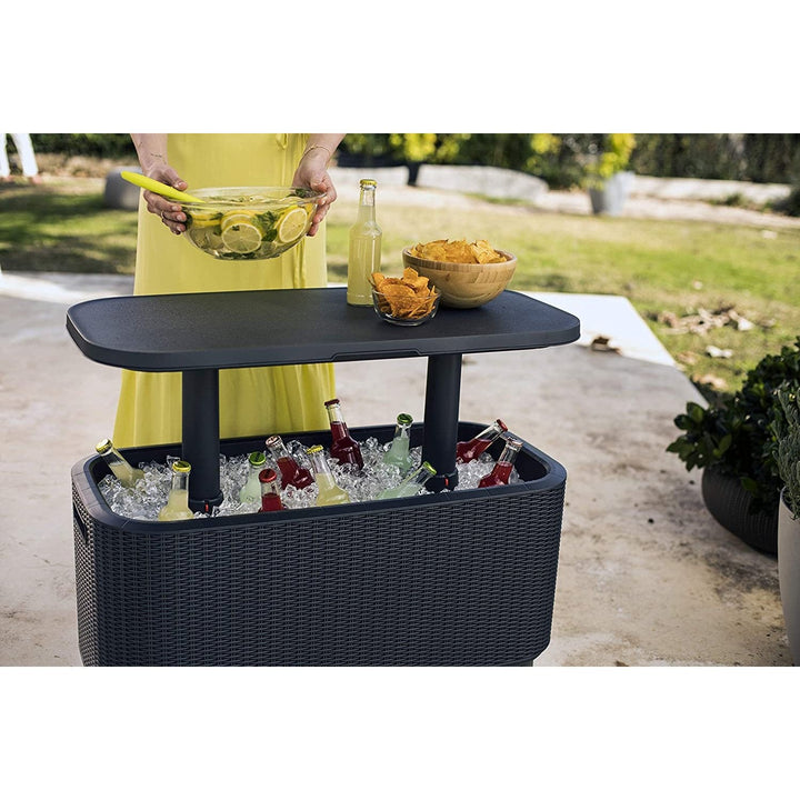 Keter 2-i-1 havebar, bord, bar med kølebeholder Bevy Cool Bar Rattan