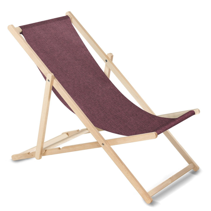 Klassisk liggestol i bøg GreenBlue GB183M Melange bordeaux