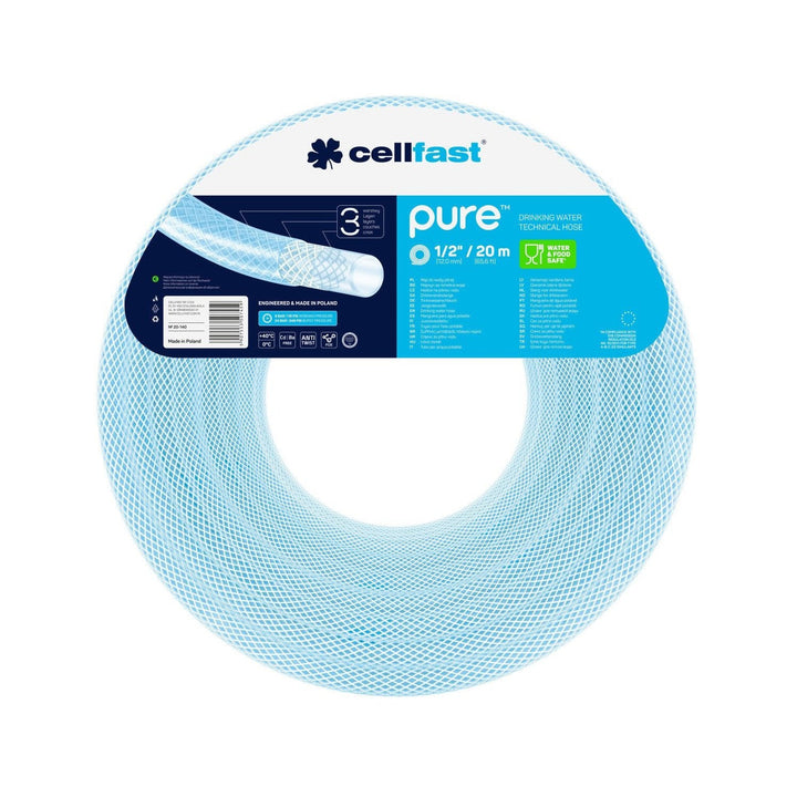 3-lags slange til drikkevand Cellfast Pure 12,5 mm x 2,5 mm 20 m