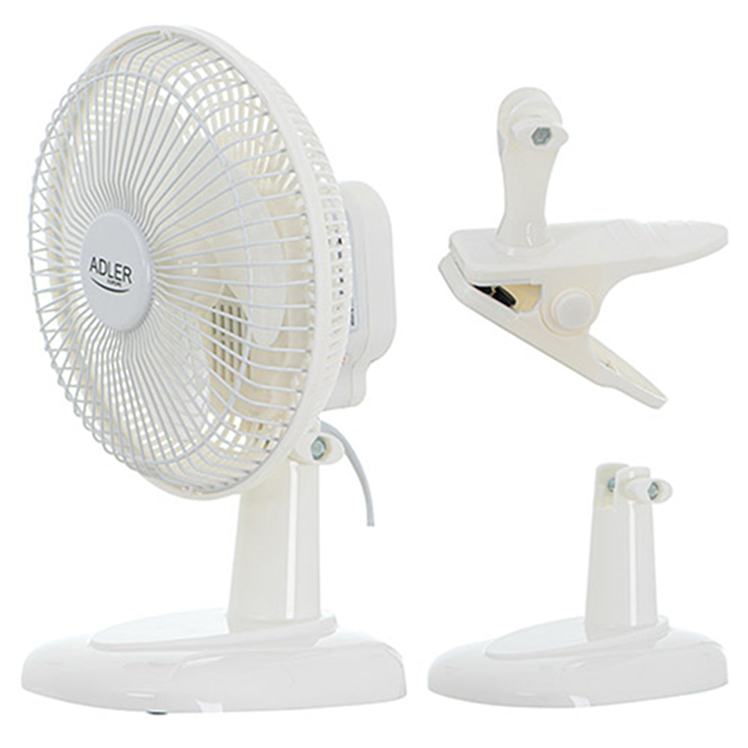 Adler bordventilator, klips og fod, diameter 15 cm, effekt maks. 30 W, AD7317
