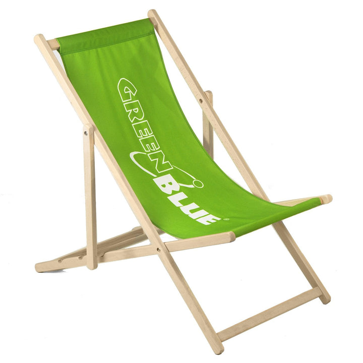 Klassisk strandstol i bøgetræ GreenBlue GB183 med eget tryk, grafik, logo, reklamestol