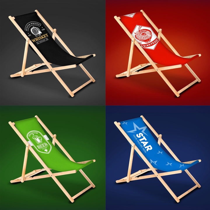 Klassisk strandstol i bøgetræ GreenBlue GB183 med eget tryk, grafik, logo, reklamestol