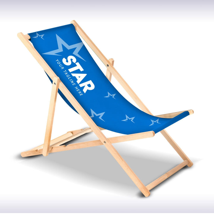 Klassisk strandstol i bøgetræ GreenBlue GB183 med eget tryk, grafik, logo, reklamestol