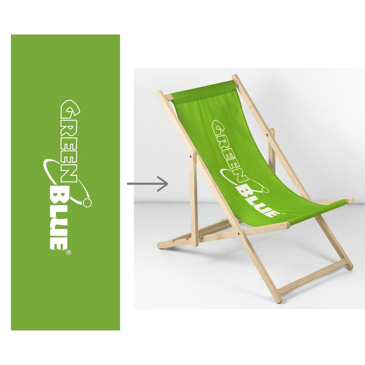 Klassisk strandstol i bøgetræ GreenBlue GB183 med eget tryk, grafik, logo, reklamestol