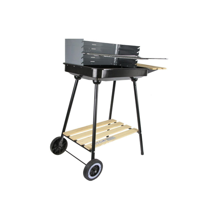 Master Grill rektangulær kulgrill, skål 58 x 38 cm, 2 hylder, hjul MG905