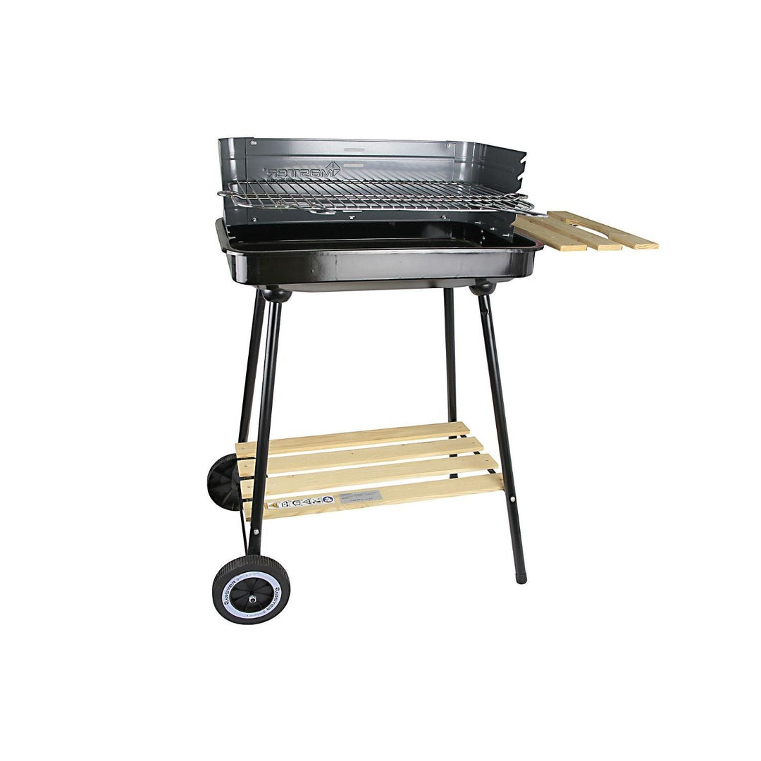 Master Grill rektangulær kulgrill, skål 58 x 38 cm, 2 hylder, hjul MG905