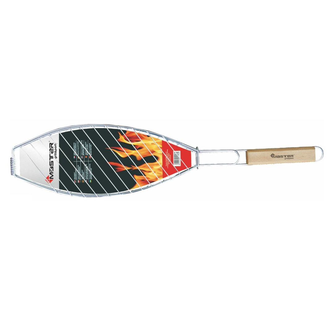 Rist med træhåndtag til fisk 68 cm Master Grill MG148