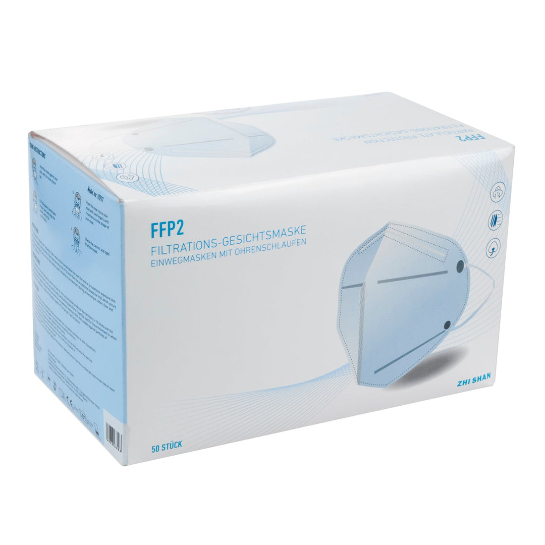 Sæt med 50 stk. hvide FFP2-filtermasker