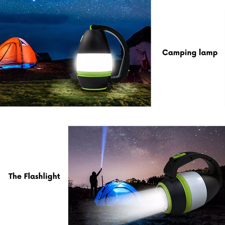 Maclean 3-i-1 LED-lampe, campinglampe, bordlampe, lommelygte, 1 W, 60-200 lm, kold hvid 6000 K, strømforsyning 3xAA 1,5 V, MCE294