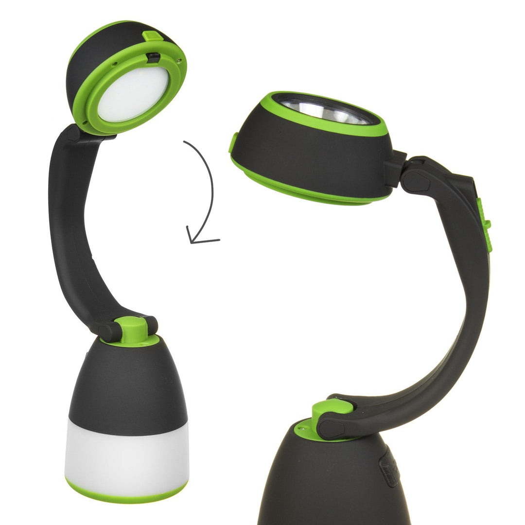 Maclean 3-i-1 LED-lampe, campinglampe, bordlampe, lommelygte, 1 W, 60-200 lm, kold hvid 6000 K, 18650 1500 mAh, powerbank-funktion MCE298