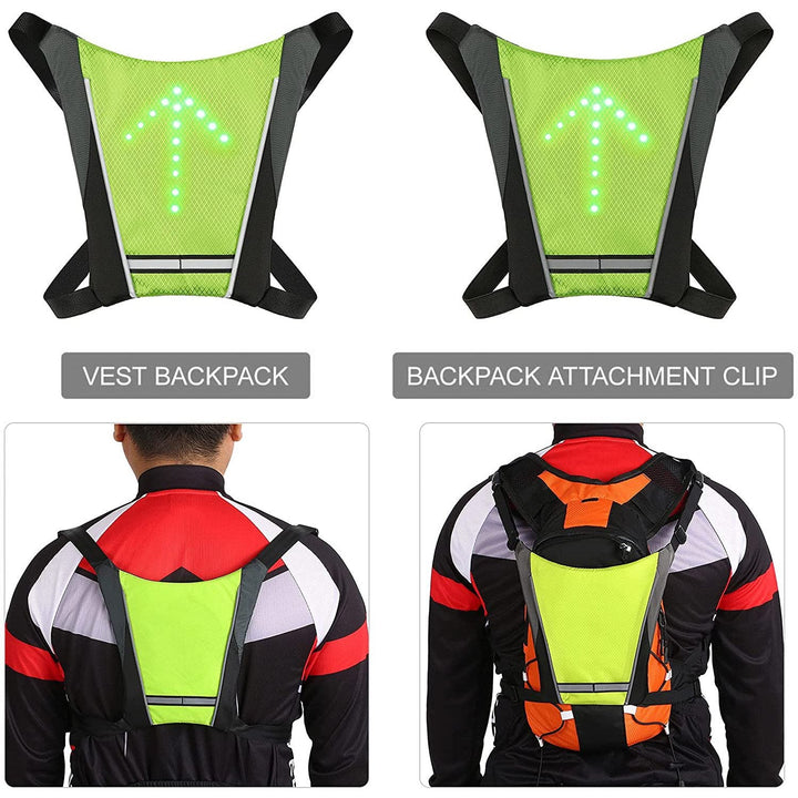 LED-vest/rygsæk Maclean, med fjernbetjening, MCE420 Lithium-batterier 3,7 V 500 mAh, 2xCR2032, vandtæthed: fjernbetjening IPx5, vest IPX2