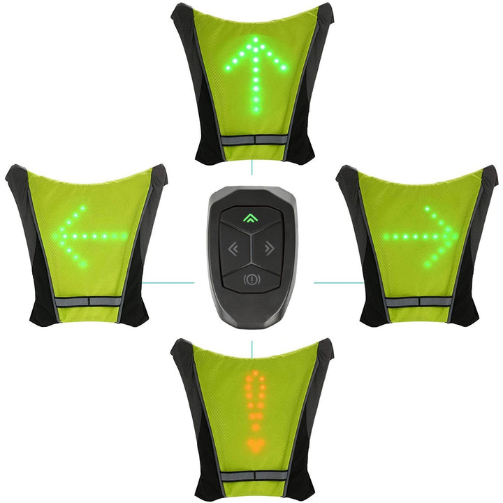 LED-vest/rygsæk Maclean, med fjernbetjening, MCE420 Lithium-batterier 3,7 V 500 mAh, 2xCR2032, vandtæthed: fjernbetjening IPx5, vest IPX2