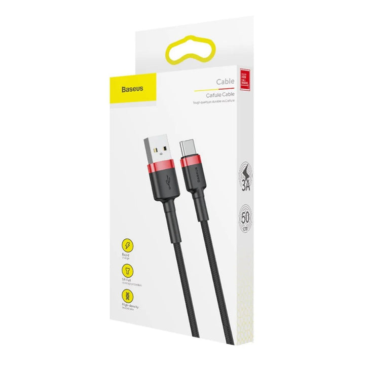 USB A-stik til USB C-stik, 1 m, CATKLF-B91, rød+sort, Baseus