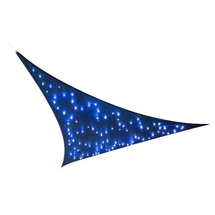 Solsejl med indbygget LED-belysning "stjernehimmel" - trekant - 3,6 x 3,6 x 3,6 m