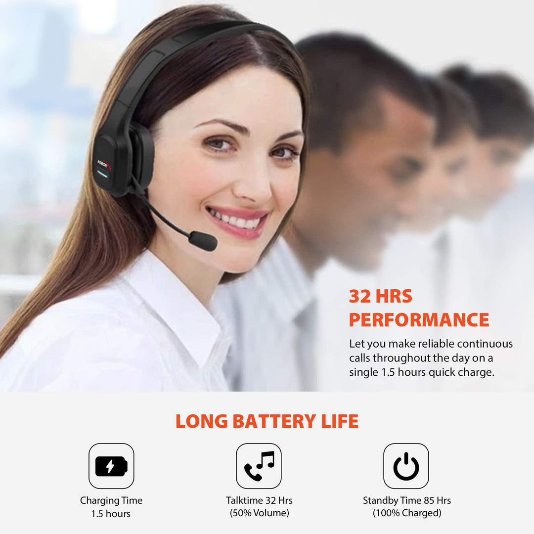 Bluetooth-hovedtelefoner ANC call center med mikrofon Audiocore, QCC3020, ANC, AVRCP, A2DP, HSP, HFP, SBC AAC-codec, AC864